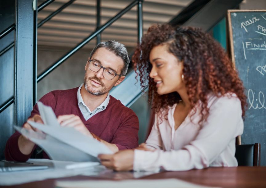 Couple going over their small business finances