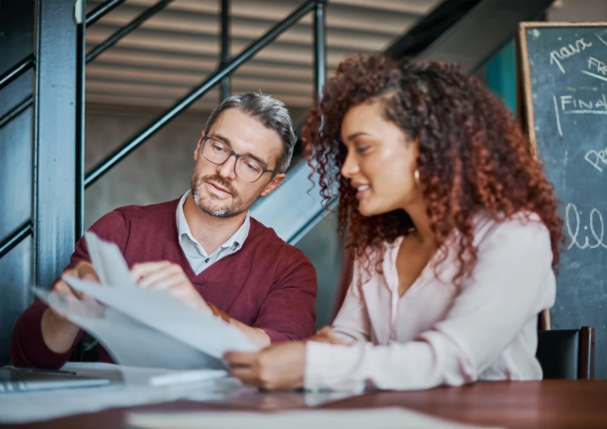 Couple going over their small business finances